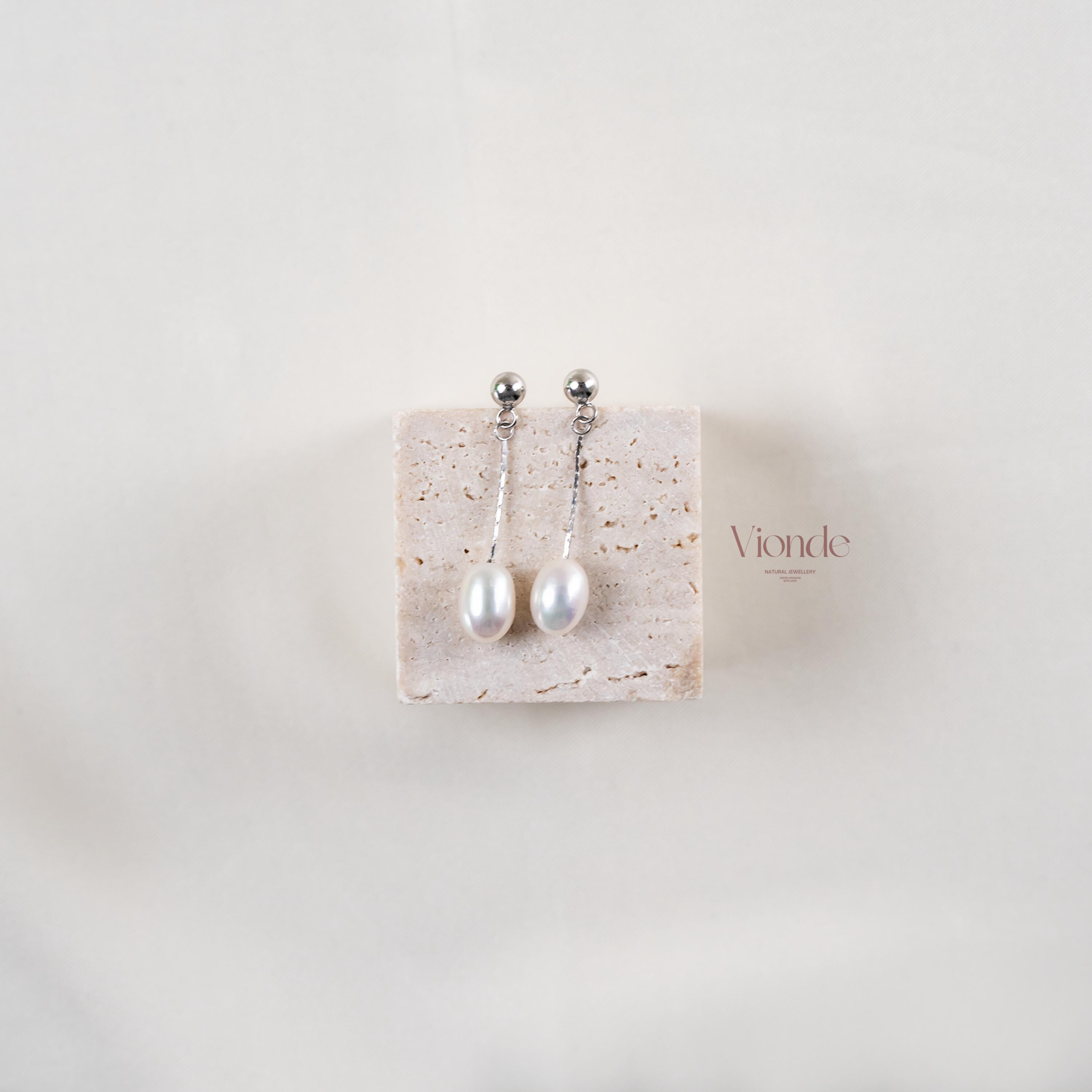 Silver Pearl Drop Earrings