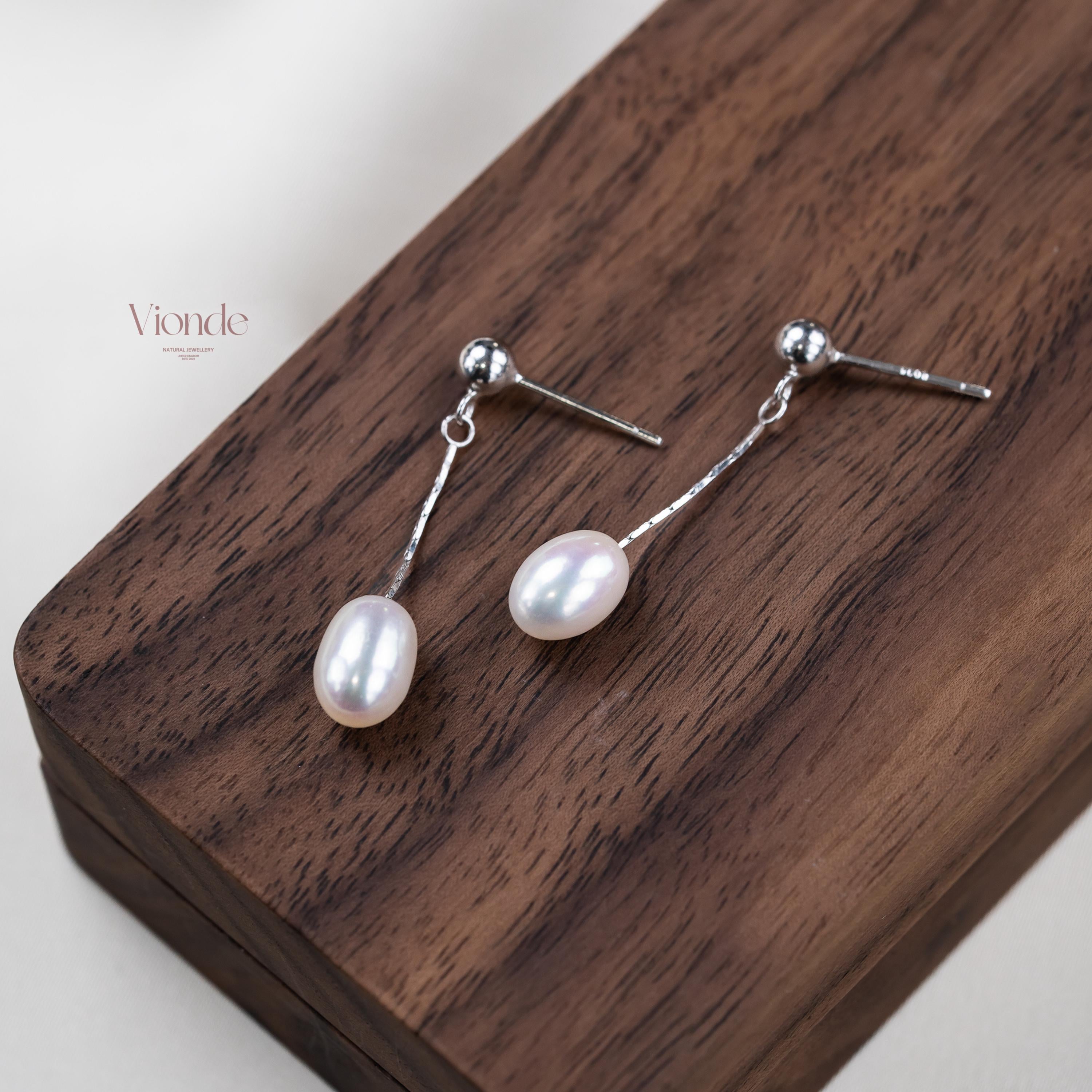 Silver Pearl Drop Earrings
