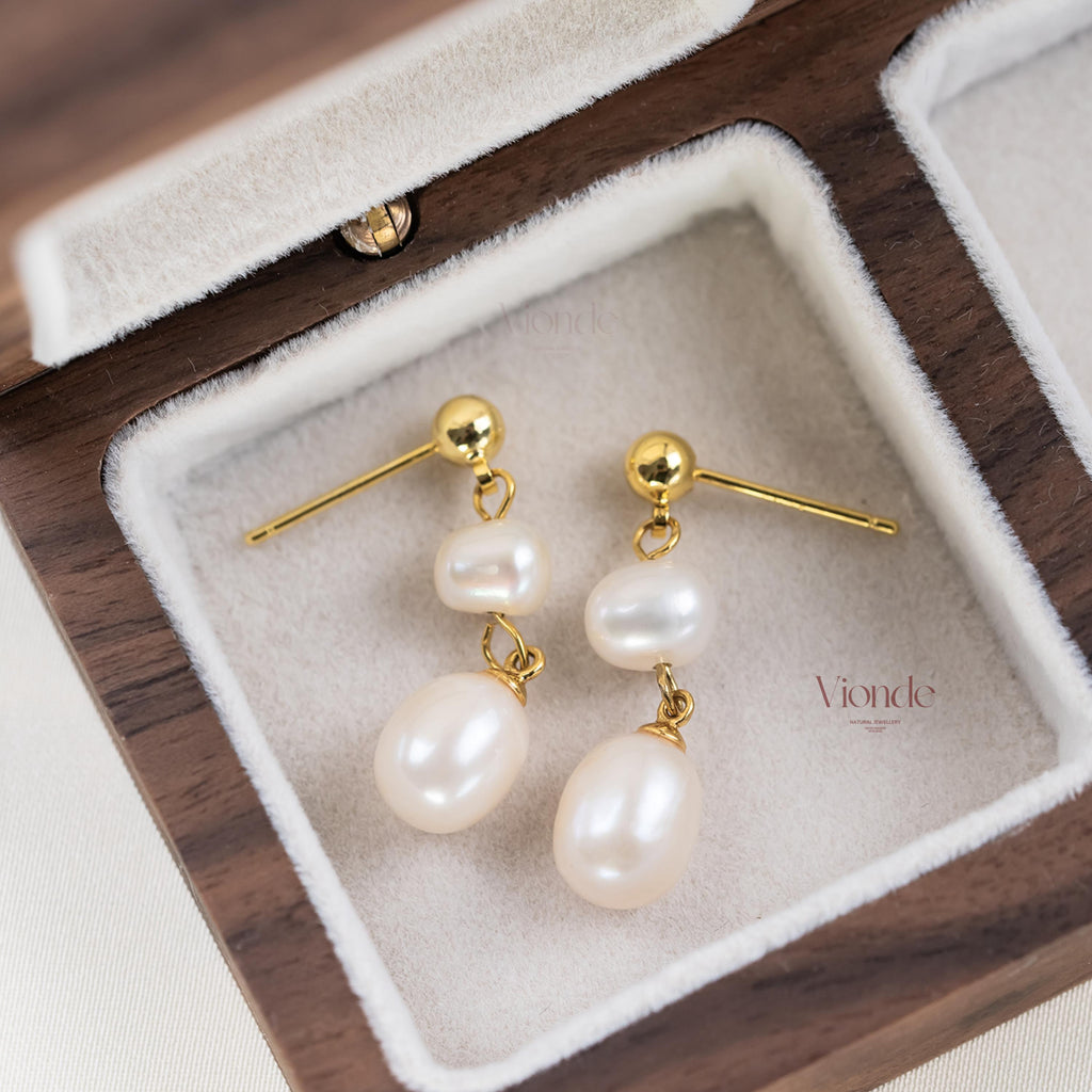 Double Drop Pearl Earrings