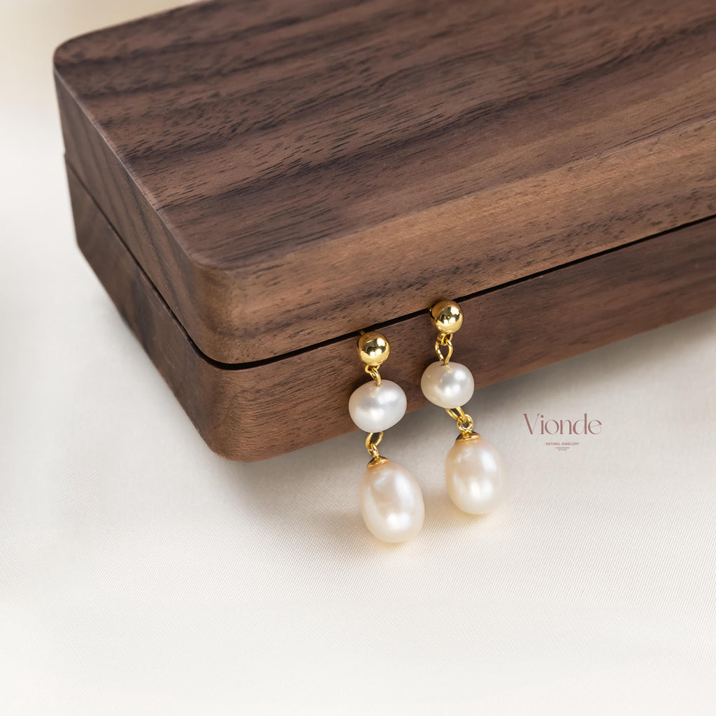 Double Drop Pearl Earrings